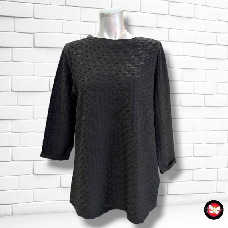 **HOY** Camiseta de media manga con relieve LAURA TORELLI color Negro Talla M
