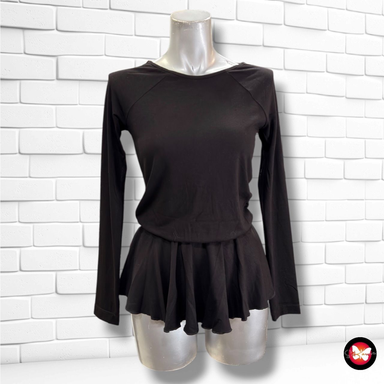 **HOY** Camiseta de manga larga con volante MIRELLA color Negro Talla S