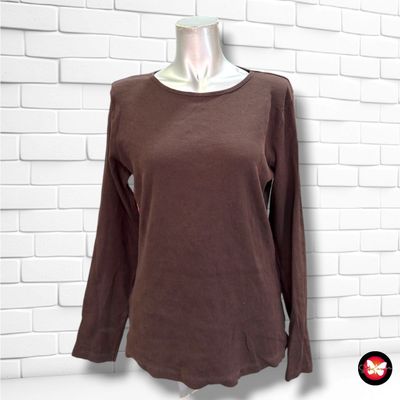 **HOY** Camiseta de manga larga canalé EVER.ME color Chocolate Talla L