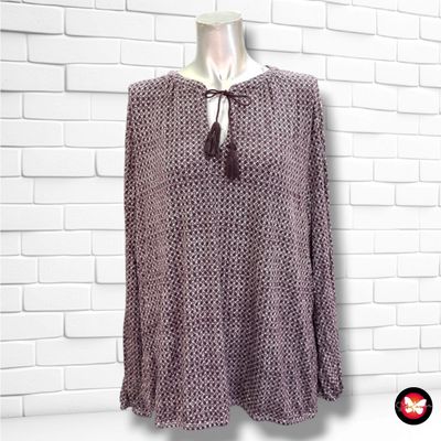 **HOY** Camiseta con cordón TCHIBO color Berenjena y blanco Talla 48/50