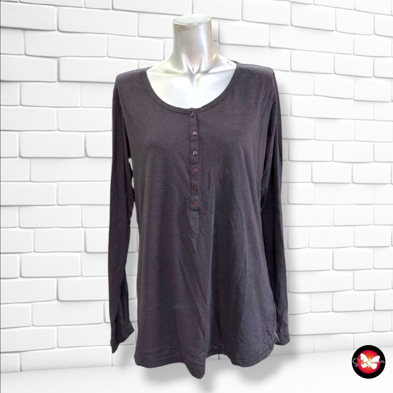 **HOY** Camiseta de manga larga con botoncitos COLOUR OF THE WORLD color Gris oscuro Talla XL