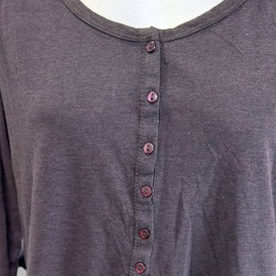 **HOY** Camiseta de manga larga con botoncitos COLOUR OF THE WORLD color Gris oscuro Talla XL