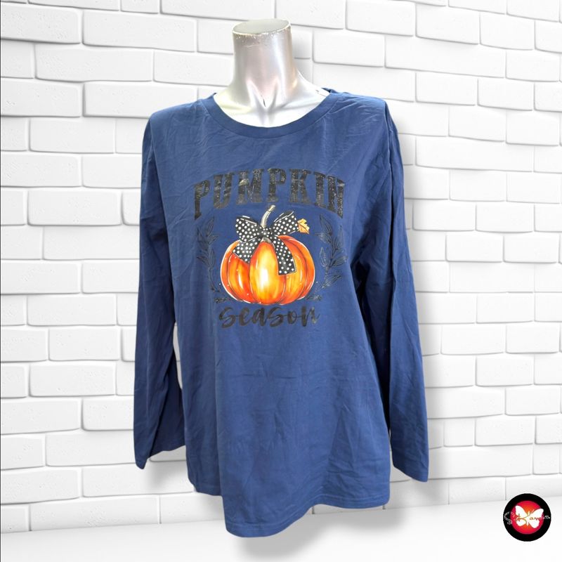 **HOY** Camiseta de manga larga “CALABAZA"  color Azul marino Talla XXL