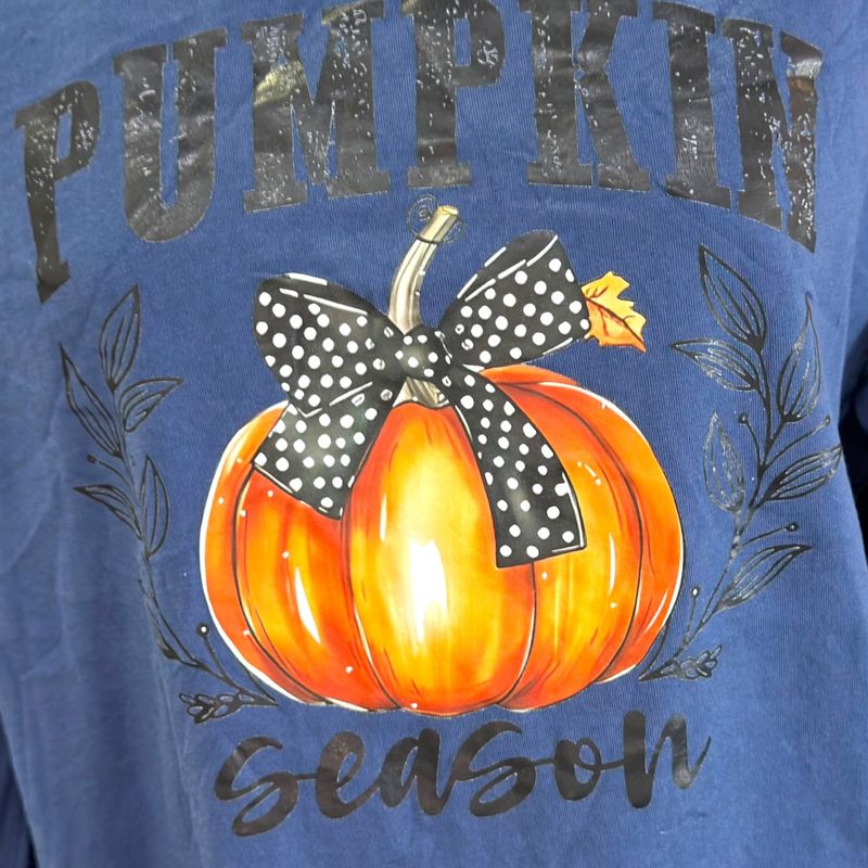 **HOY** Camiseta de manga larga “CALABAZA"  color Azul marino Talla XXL