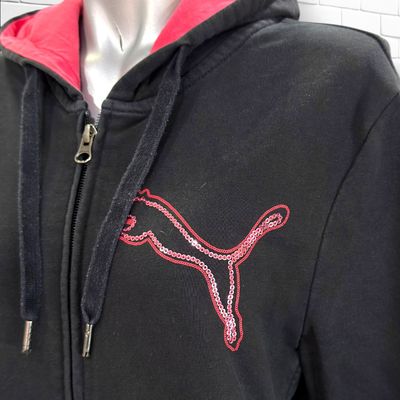 **HOY** Chaqueta sudadera PUMA color Negro y fresa Talla XL