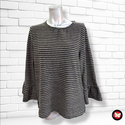**HOY** Blusa con manga campana BEXLEYS color Negro y beige Talla S