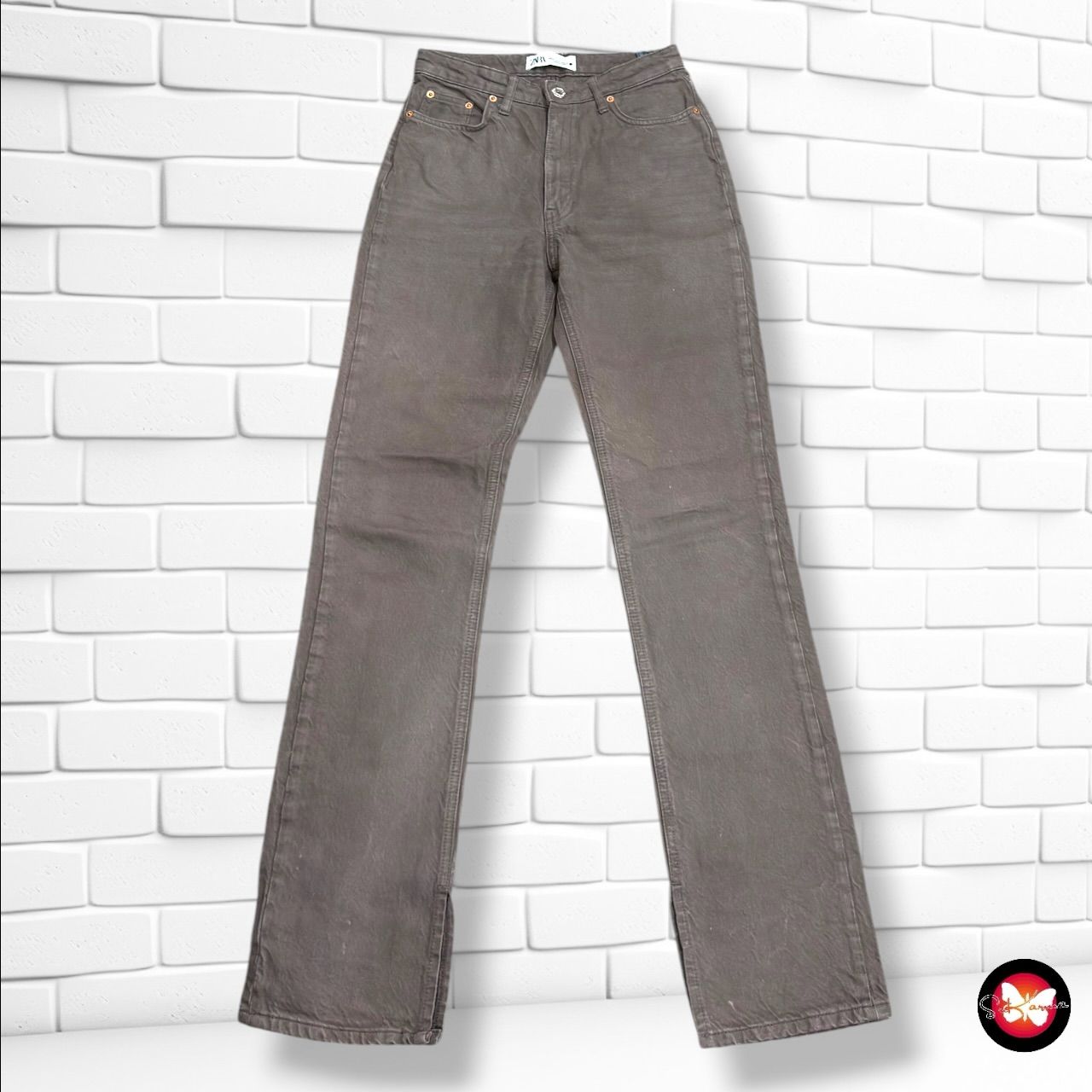 Pantalón vaquero ZARA color Marrón Talla 34