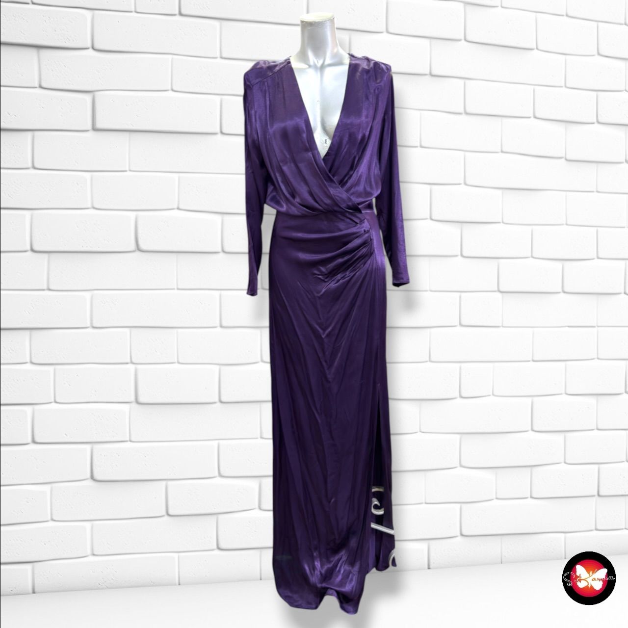 **HOY** Vestido largo de noche MANGO color Violeta Talla S