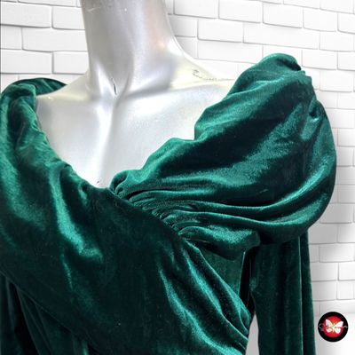 **HOY** Vestido midi de noche de terciopelo SHEIN color Verde Talla L