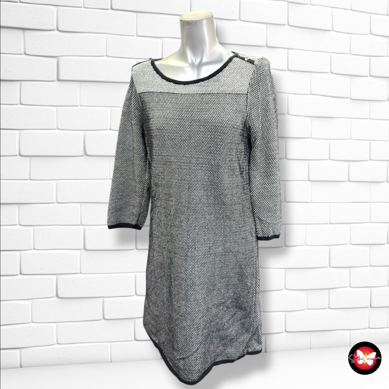 **HOY** Vestido de punto con lurex PROMOD color Negro y blanco Talla S