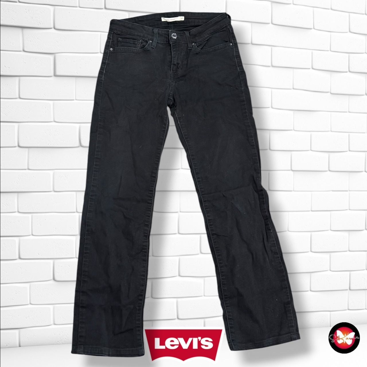 **HOY** Pantalón 714 STRAIGHT LEVI’S color Negro vaquero Talla S/M (W27)