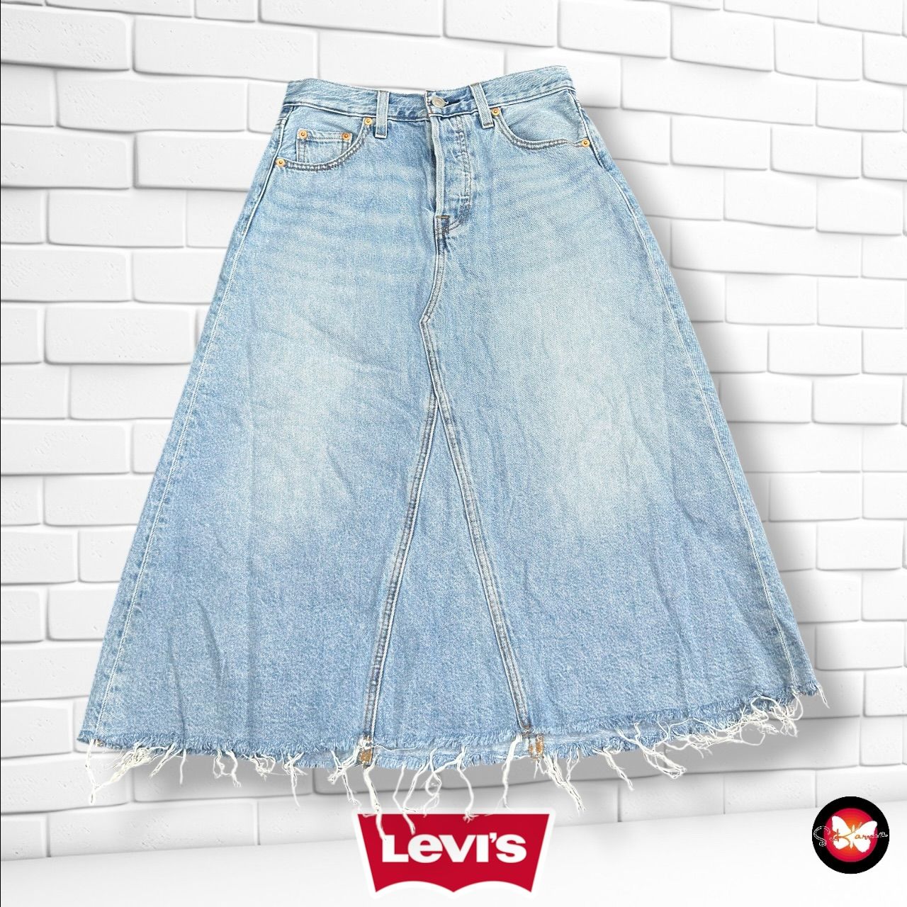 **HOY** Falda larga LEVI’S color Azul vaquero Talla S (W26)