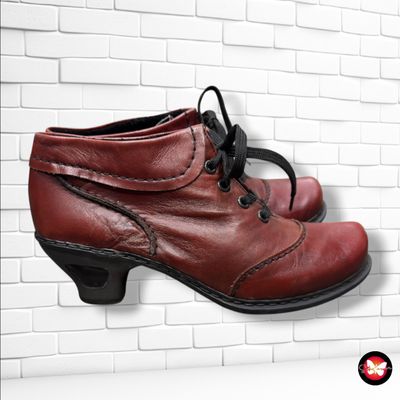 **HOY** Zapatos de piel con tacón y cordones  color Granate Talla Calzado 37