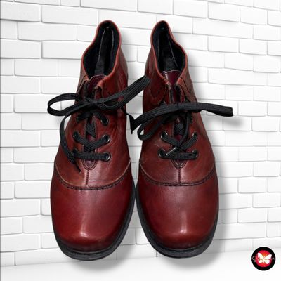 **HOY** Zapatos de piel con tacón y cordones  color Granate Talla Calzado 37