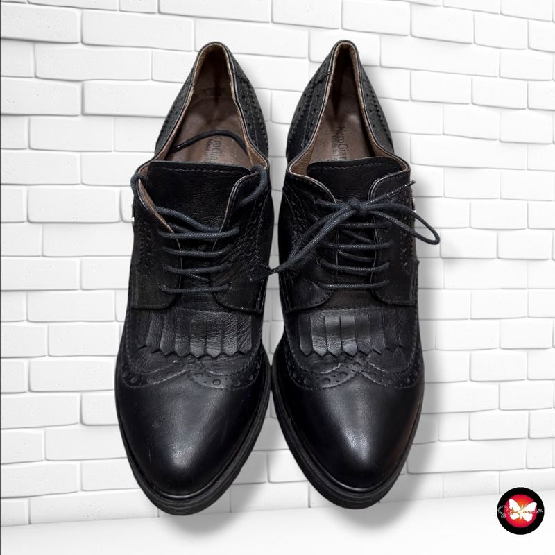 **HOY** Botines de tacón de piel tipo Oxford NERO GIARDINI color Negro Talla Calzado 36
