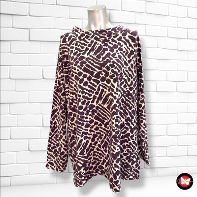 **HOY** Camiseta de manga larga CECIL color Berenjena y crema Talla XXL (grande)