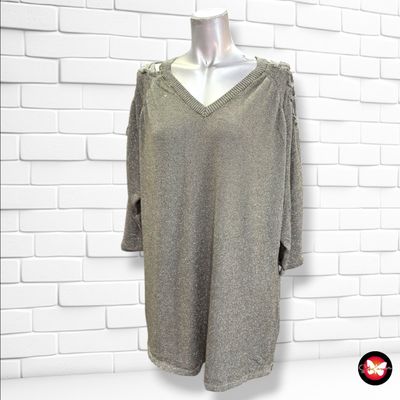 **HOY** Jersey de media manga con lurex MS MODE color Verde oliva Talla XL