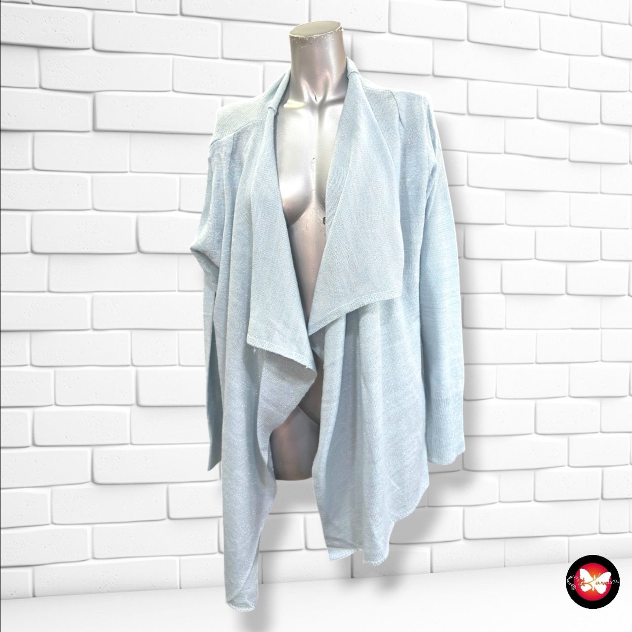 **HOY** Chaqueta de punto con lurex VENCA color Celeste Talla XXL