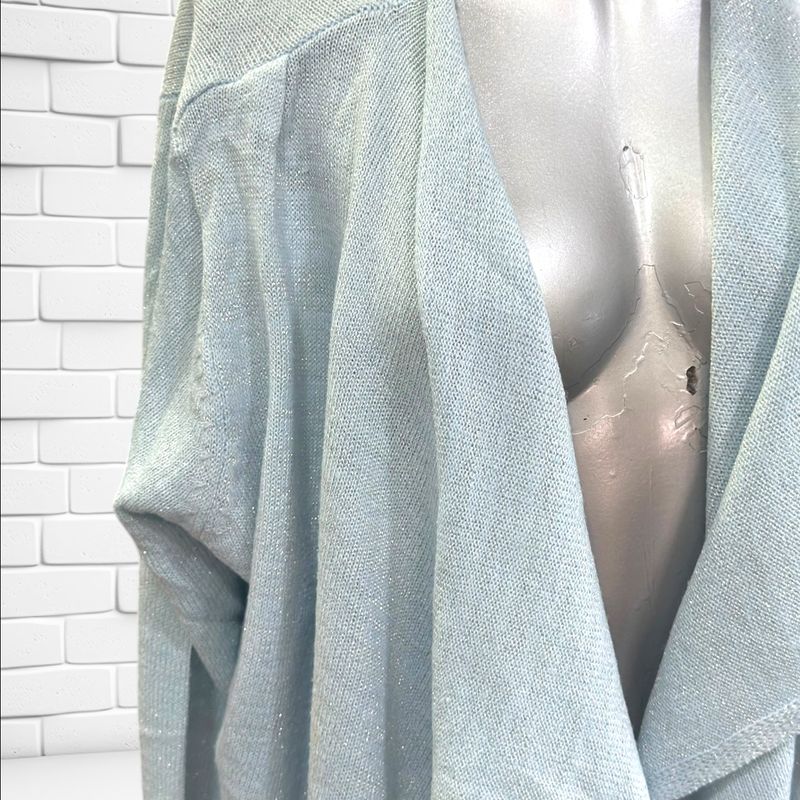 Chaqueta de punto con lurex VENCA color Celeste Talla XXL