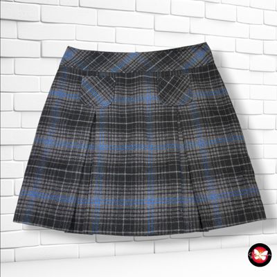 **HOY** Falda de paño BIAGGINI color Gris, negro y azul Talla 42