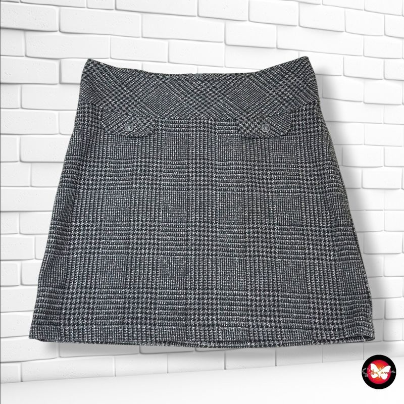 **HOY** Falda de paño JANINA color Gris y negro Talla 42