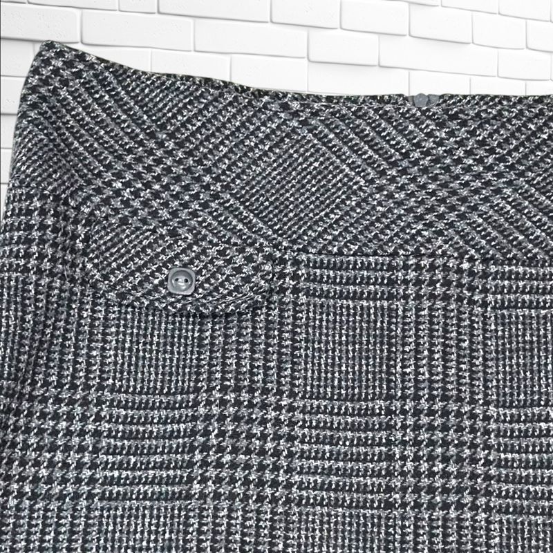 **HOY** Falda de paño JANINA color Gris y negro Talla 42