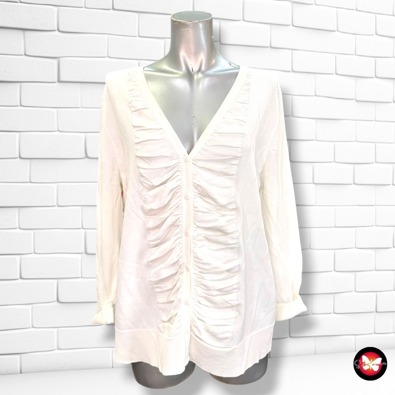 **HOY** Chaqueta de punto CABLE&amp;GAUGE color Blanco Talla XL