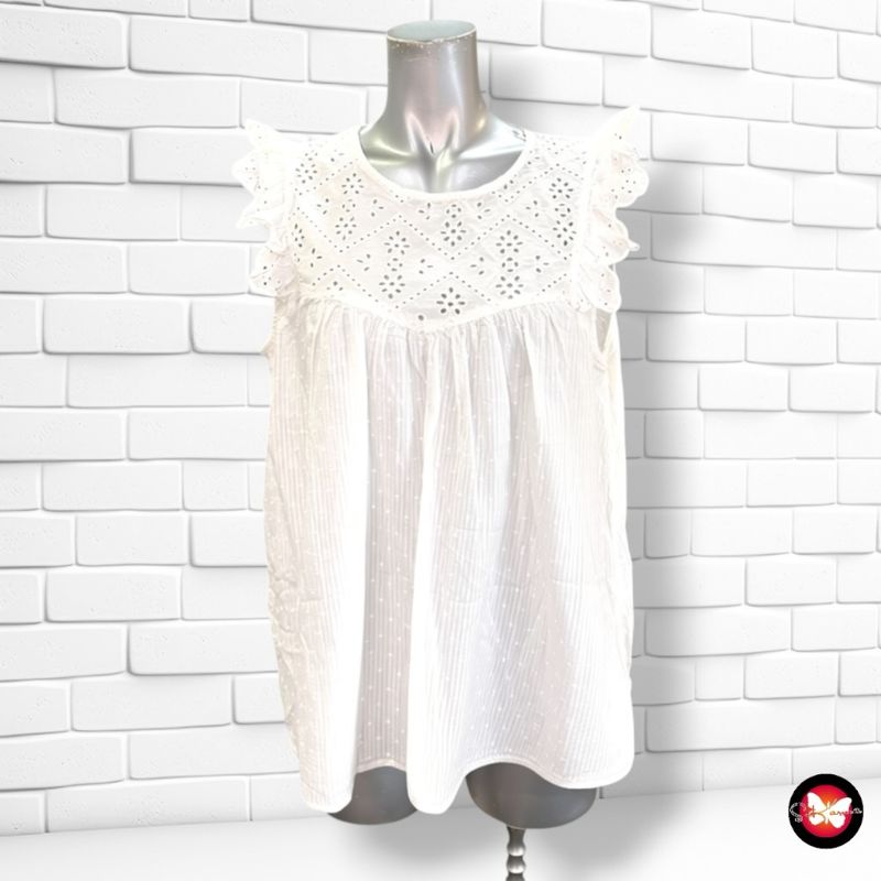**HOY** Blusa sin mangas KIABI color Blanco Talla 44 (pequeña)