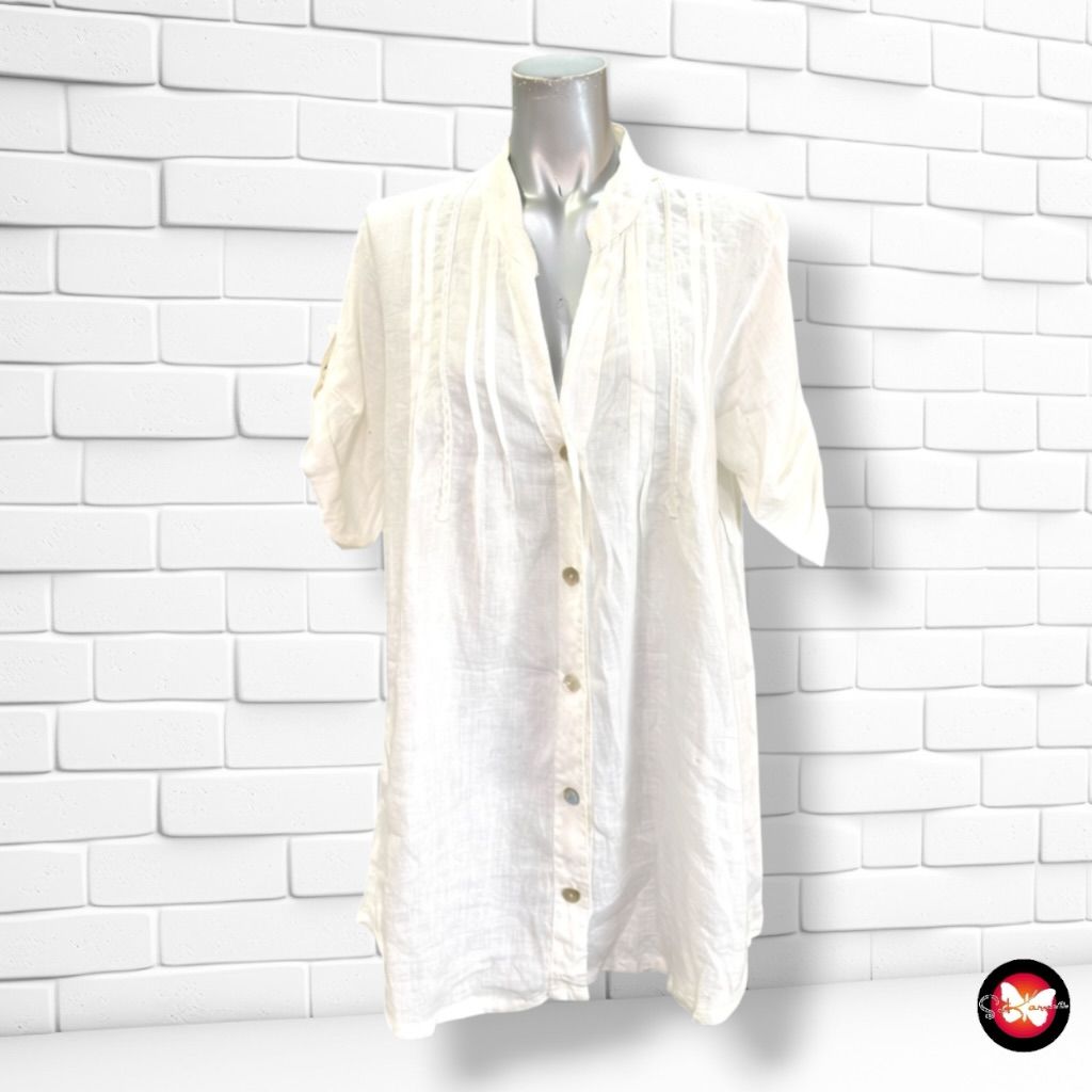 **HOY** Camisa de lino  color Blanco Talla ÚNICA