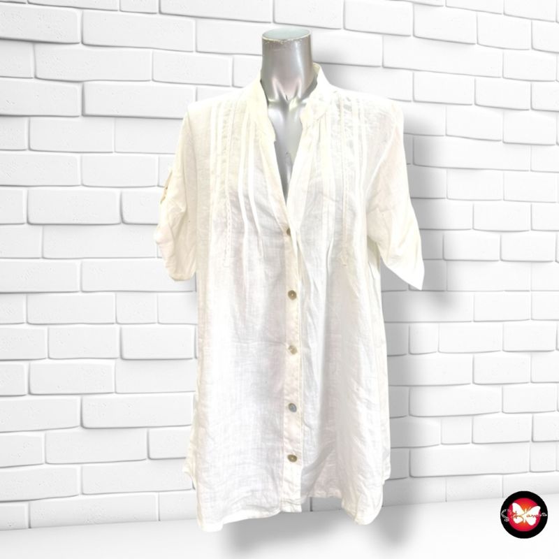 **HOY** Camisa de lino  color Blanco Talla ÚNICA