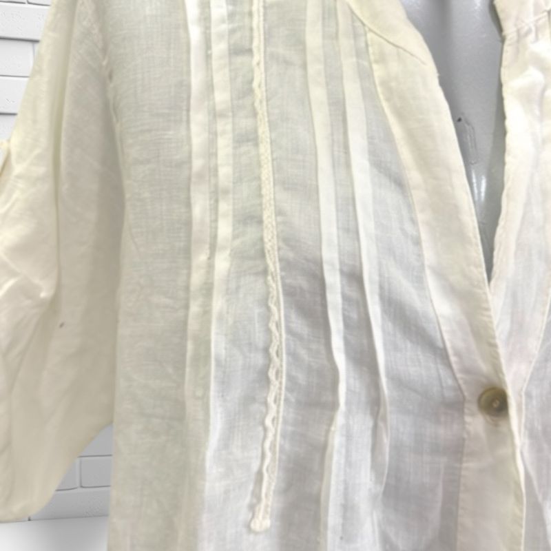 **HOY** Camisa de lino  color Blanco Talla ÚNICA