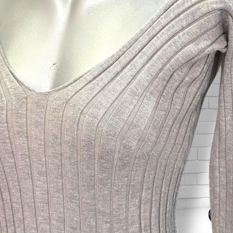 **HOY** Vestido de punto escote barco MC LORENE color Gris Talla ÚNICA