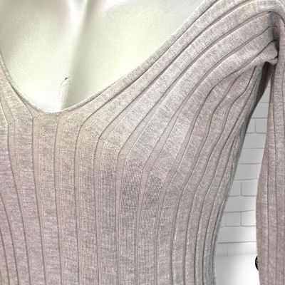 Vestido de punto escote barco MC LORENE color Gris Talla ÚNICA