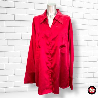 **HOY** Camisa satinada QUEEN-SIZE color Granate Talla 52/54