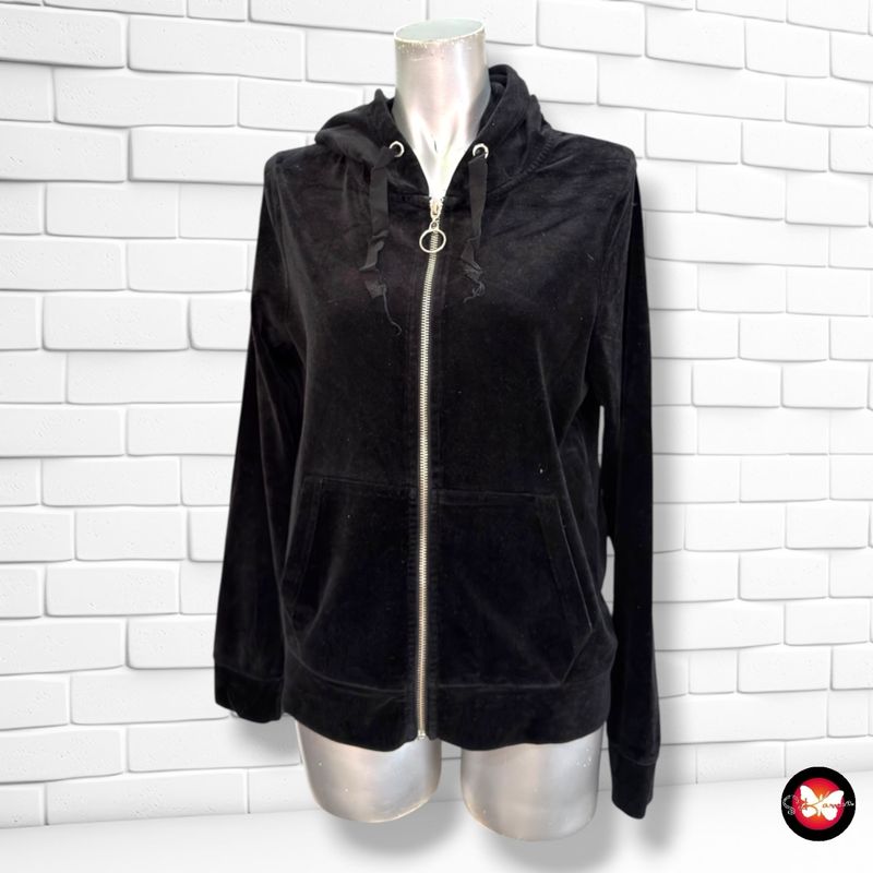 **HOY** Chaqueta sudadera de terciopelo EVEN&amp;ODD color Negro Talla M