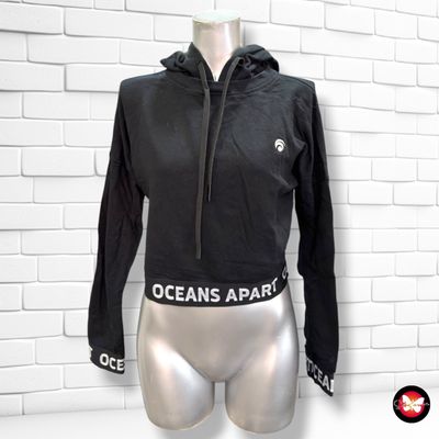 **HOY** Sudadera cropped OCEANS APART color Negro Talla XS