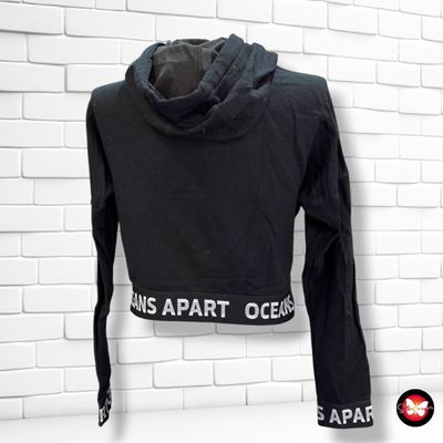 **HOY** Sudadera cropped OCEANS APART color Negro Talla XS