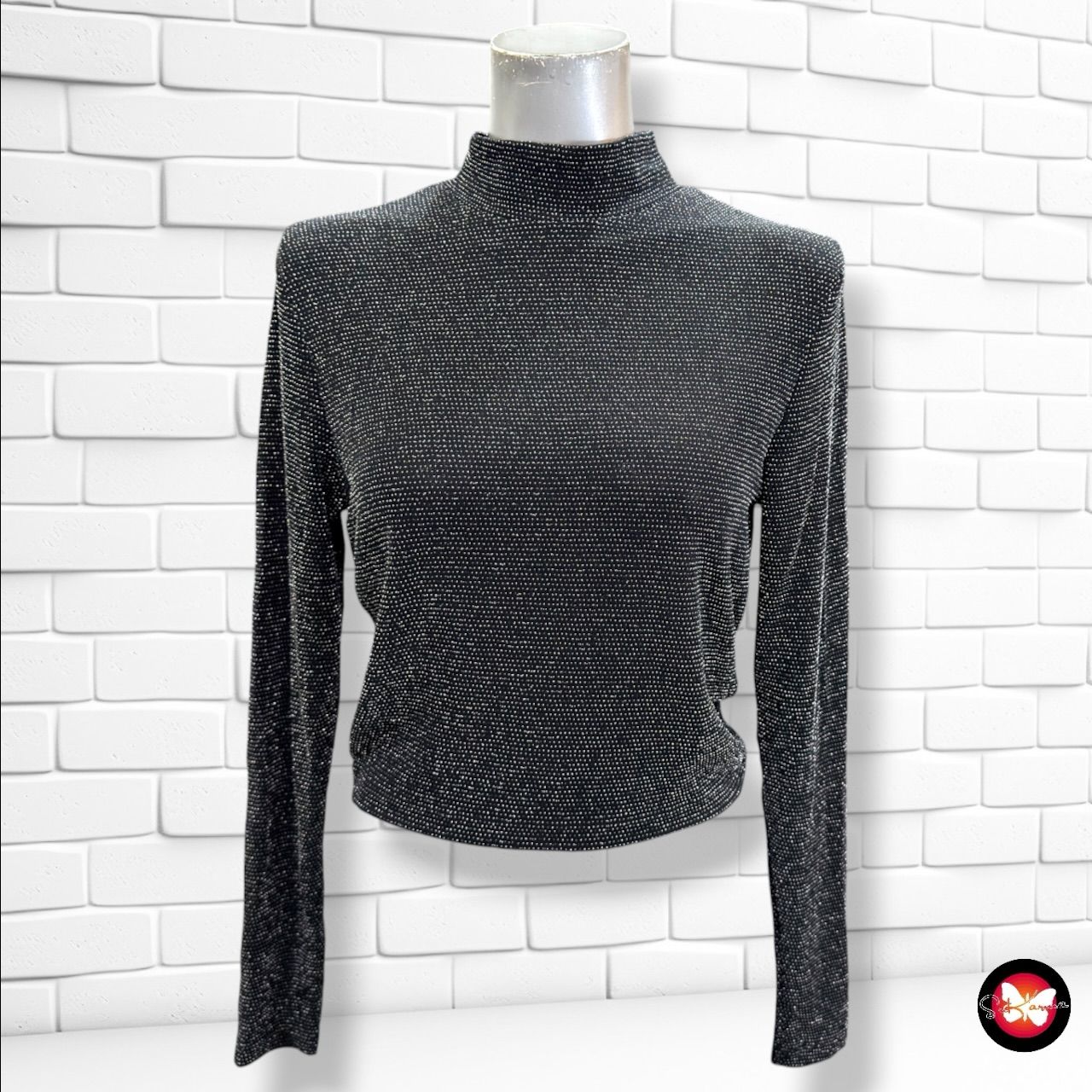 **HOY** Blusa de noche con lurex PIGALLE color Negro y plateado Talla M