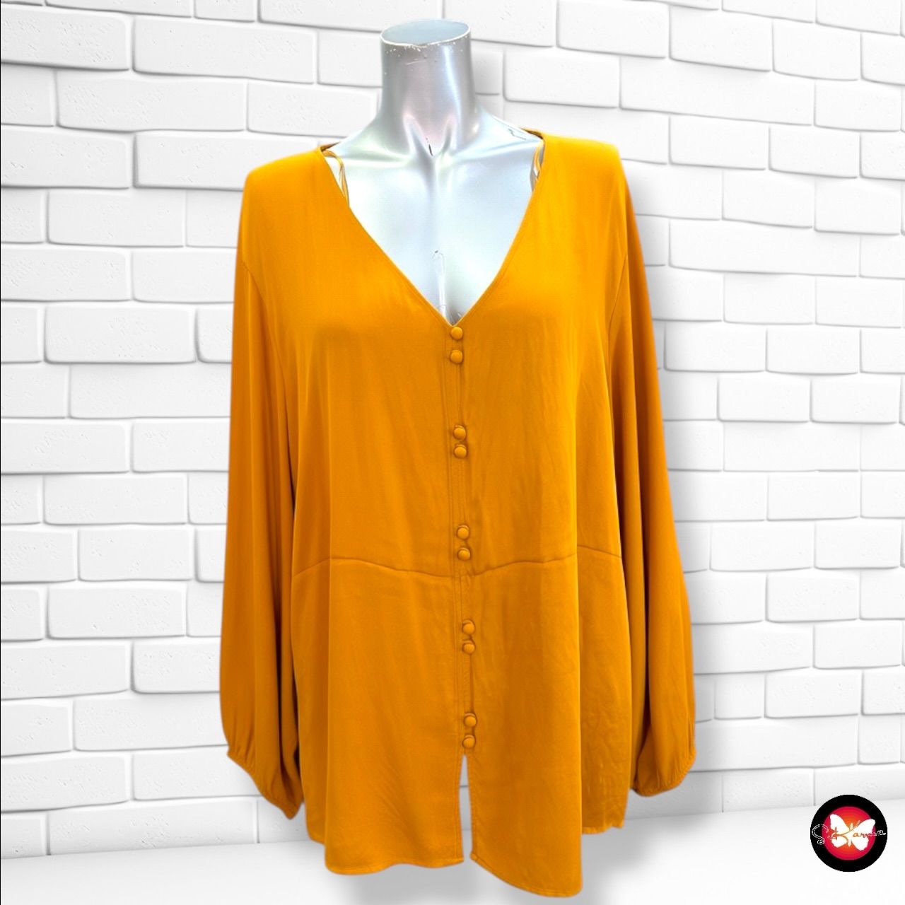 **HOY** Blusa de manga larga PUNTO ROMA color Mostaza Talla 52