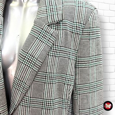 **HOY** Blazer estampado Príncipe de Gales PAGE ONE color Blanco, negro y verde Talla 44