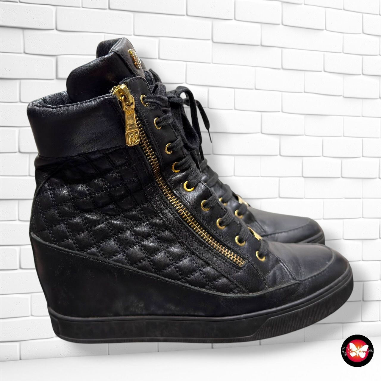 **HOY** Zapatillas de piel con cuña ROBERTO BOTTICELLI color Negro Talla Calzado 38