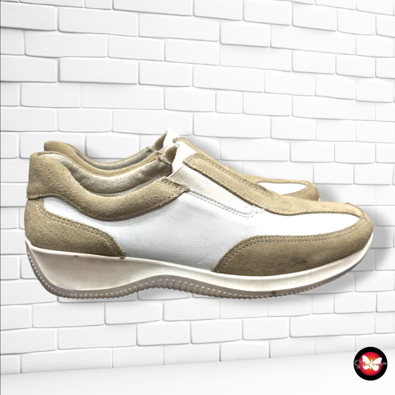 **HOY** Zapatillas de piel y ante ROHDE color Blanco y beige Talla Calzado 37