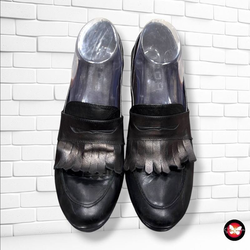 Zapatos de piel tipo Oxford con tacón   color Negro Talla Calzado 38