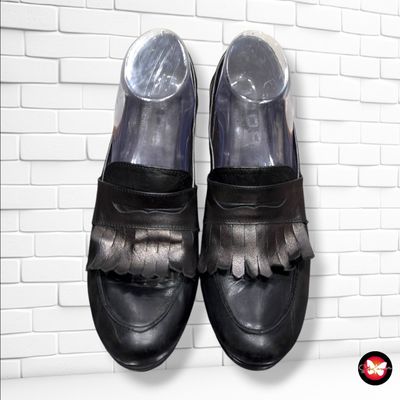**HOY** Zapatos de piel tipo Oxford con tacón color Negro Talla Calzado 38
