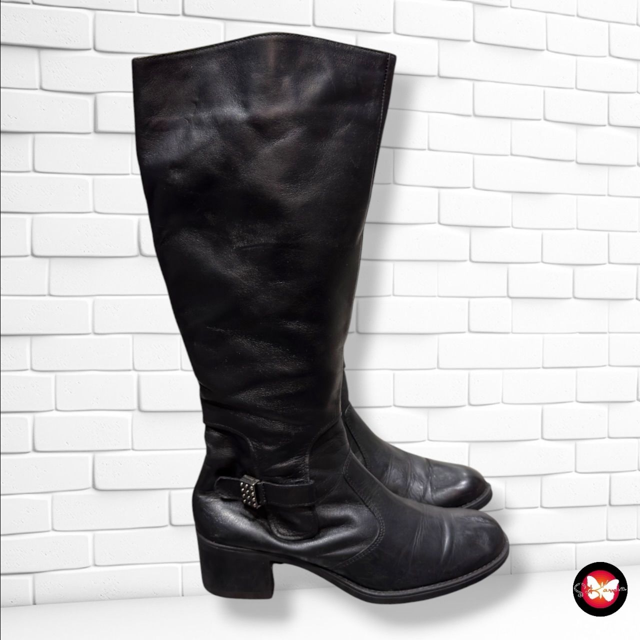**HOY** Botas de caña alta de piel  color Negro Talla Calzado 39