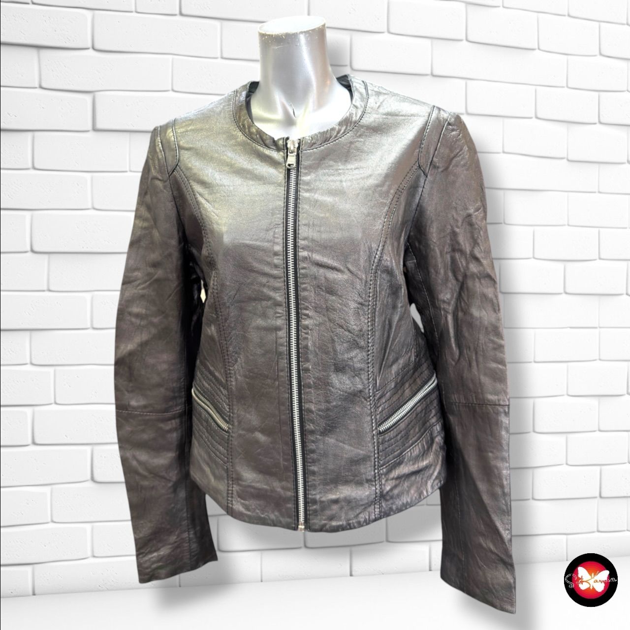 Cazadora de piel REDSKIN color Plateado Talla XL (muy pequeña)