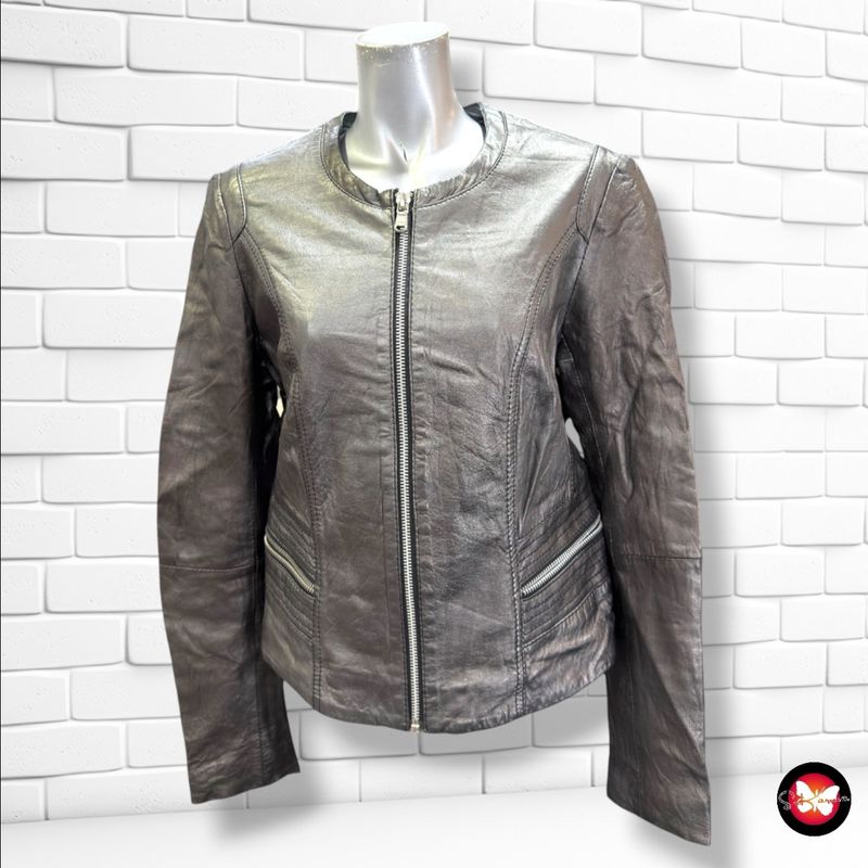 Cazadora de piel REDSKIN color Plateado Talla XL (muy pequeña)
