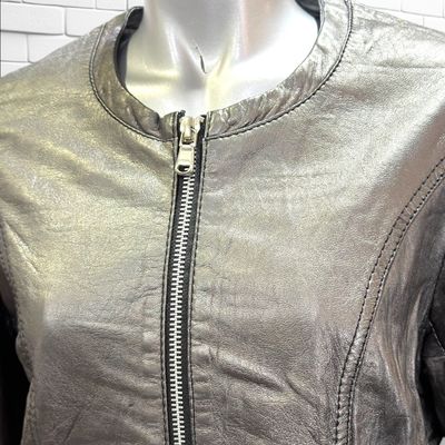 **HOY** Cazadora de piel REDSKIN color Plateado Talla XL (muy pequeña)