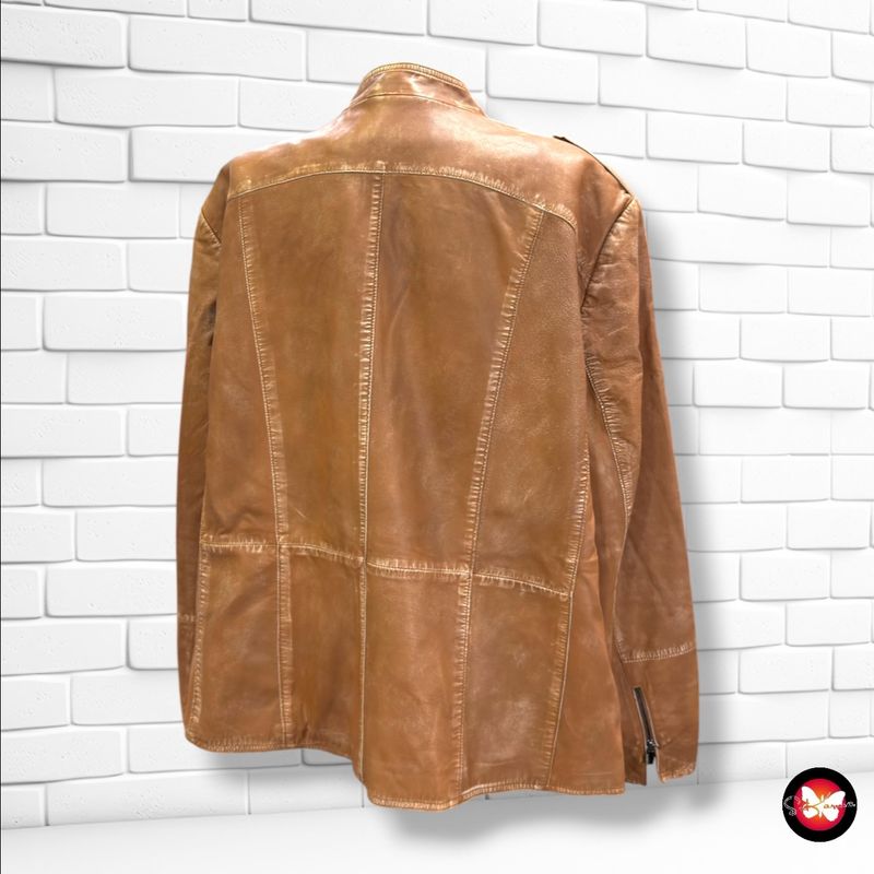 Cazadora de piel sintética SAMOON color Marrón Talla XXL