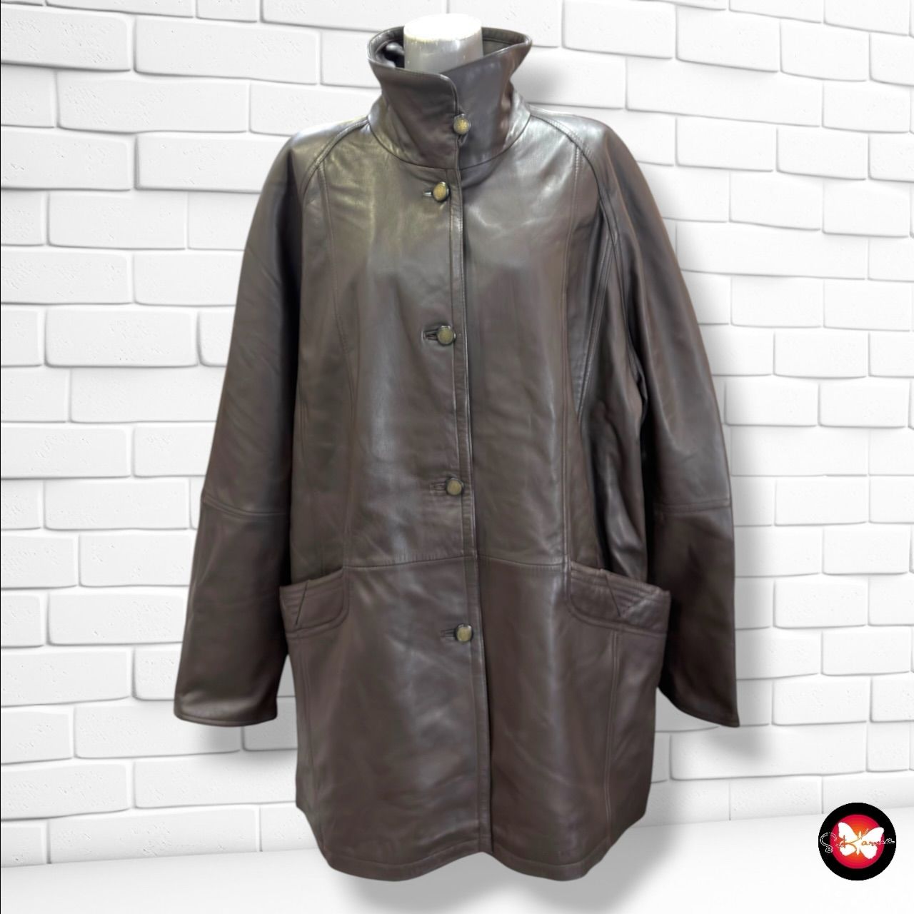 **HOY** Abrigo de piel acolchado MORENA color Chocolate Talla 46